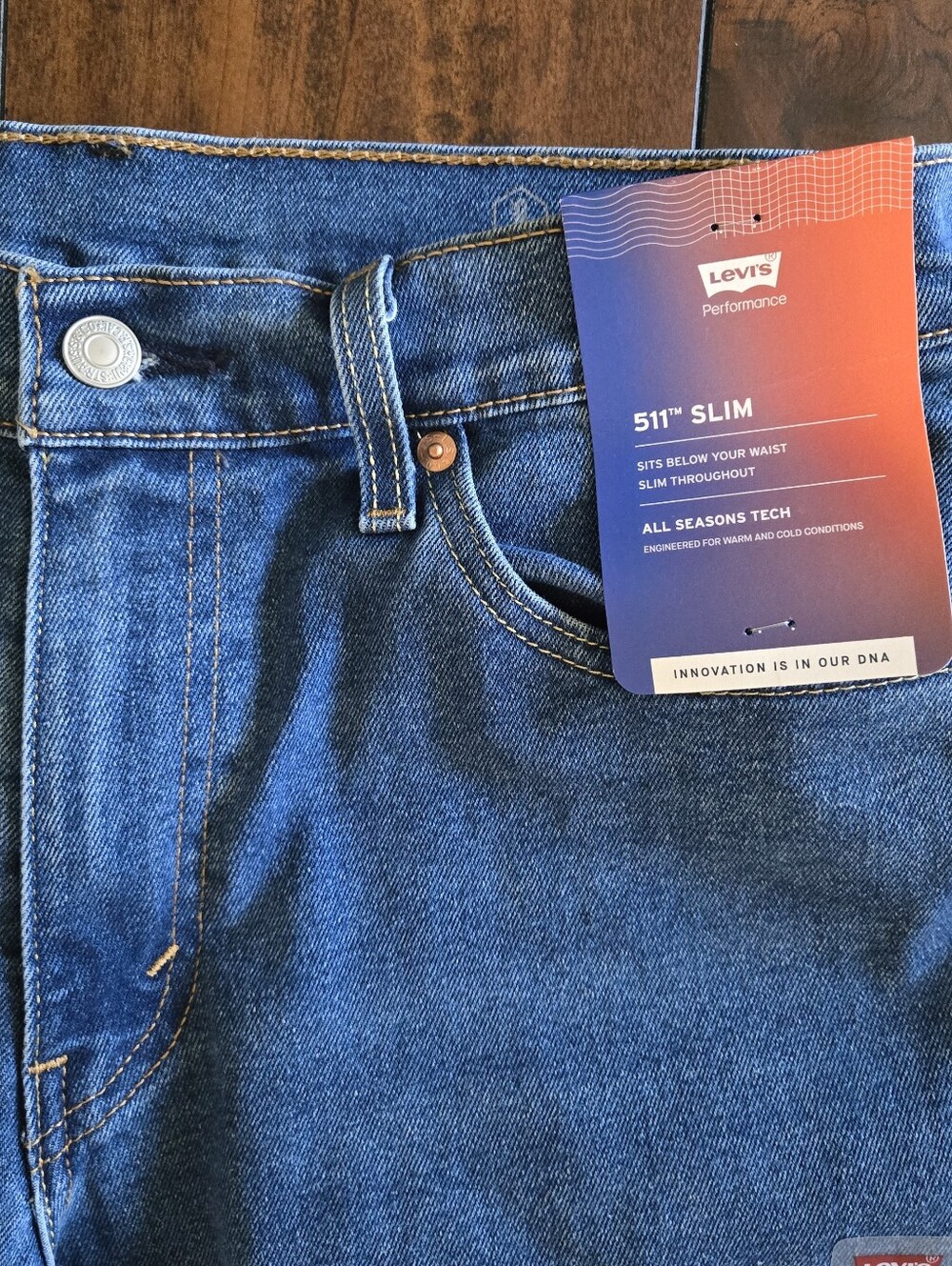 Levi's 511 Slim Fit Stretch Denim Jeans All Season Tech Blue Performance 32x34 - Picture 5 of 13